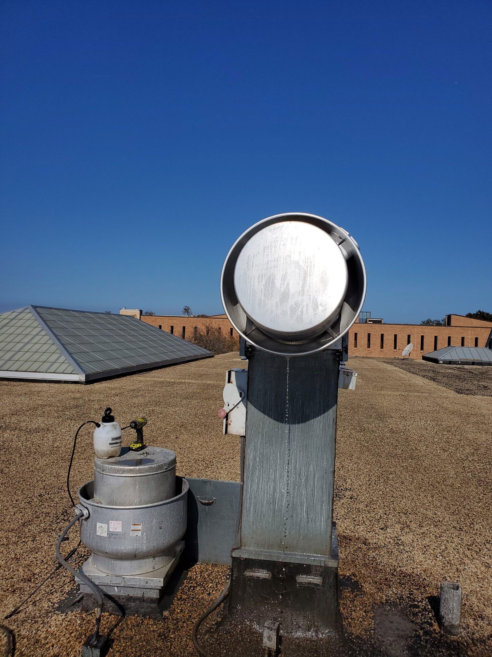 Rooftop exhaust duct after cleaning